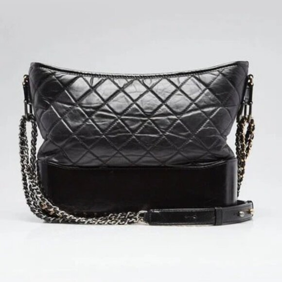 Chanel Black Quilted Aged Calfskin Leather Medium Gabrielle Hobo Bag - Picture 1 of 10